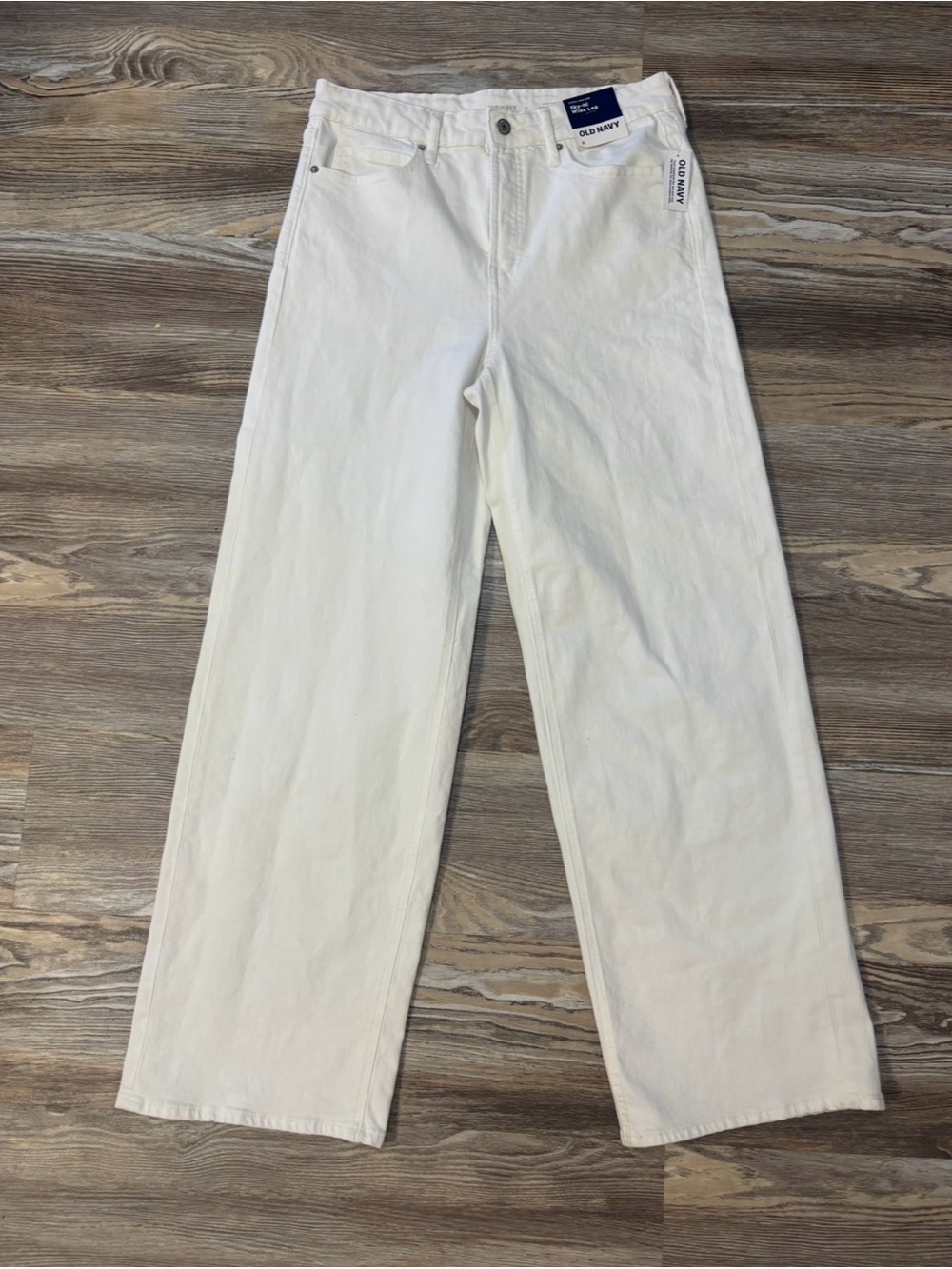 NWT Old Navy White Extra High-Rise Sky Hi Wide Leg Pants - 8